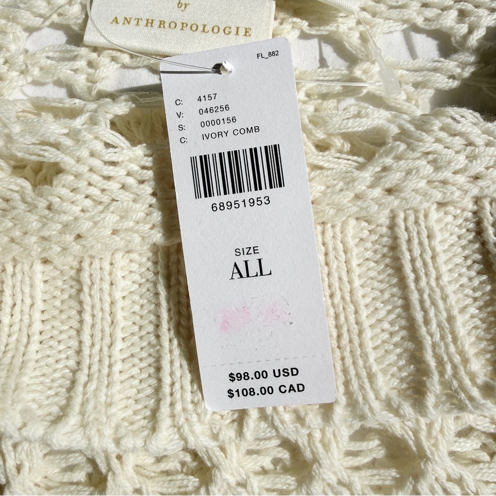 Maeve Anthropology Cream One-Shoulder Sweater - Picture 7 of 7